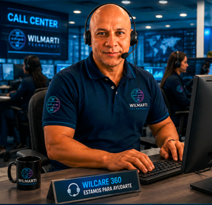 Asesor del call center Wilcare 360 de Wilmarti Technology listo para ayudarte